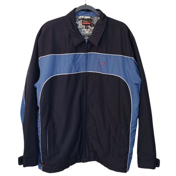Quik Silver Blue Colorblock Bomber Jacket Mens XL Outdoors Streetwear VTG Y2K - Picture 1 of 16